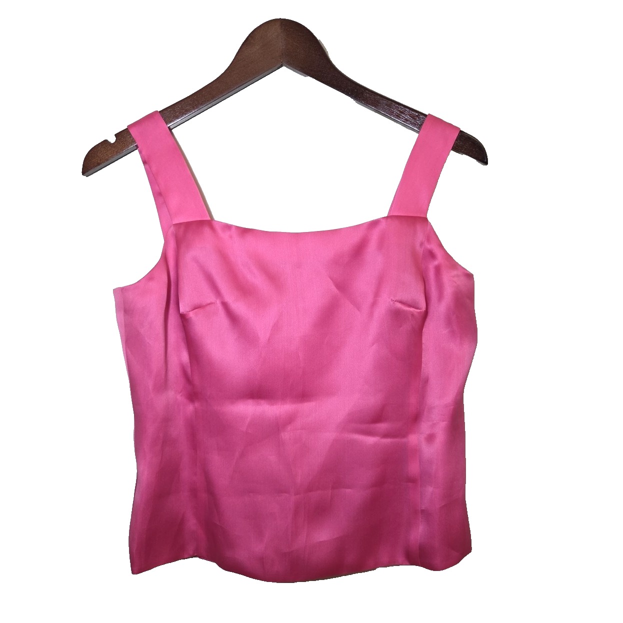 Frascara Fuchsia 100% Silk Dupioni Top Tank Hot Pink Size 8 * Flaws